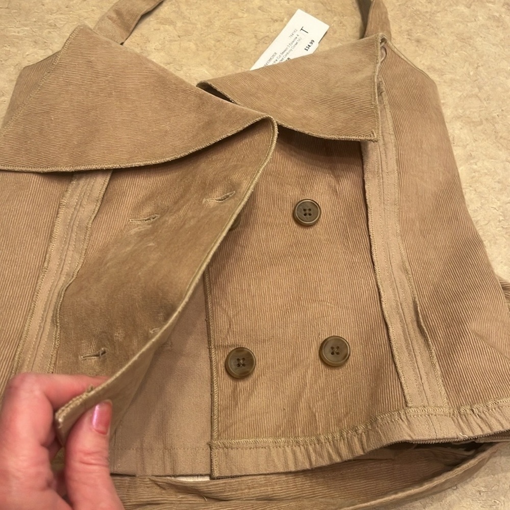 Making the Cut Deconstructed Strapless Corset halter Top size XXS corduroy - Picture 11 of 14